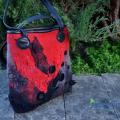 Felted handbag with leather handles - Handbags & wallets - felting