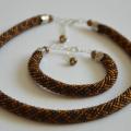 Tow bracelet and necklace Brown - Kits - beadwork