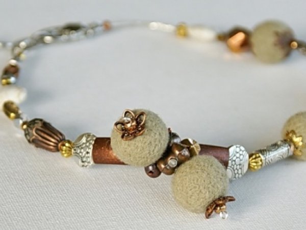 Bracelet - necklace " latte II " 2