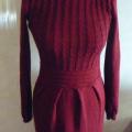 burgundy dress - Dresses - knitwork