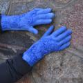 Blue-fingered gloves - Gloves & mittens - felting