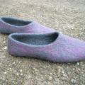 gray felt slippers - Shoes & slippers - felting