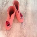 Ladybug on petal 1 - Shoes & slippers - felting