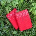 Red wristlets - Children clothes - knitwork