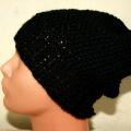 Black warm hat, beannie type - Hats - knitwork