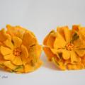 Yellow - Hair accessories - felting