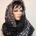 Infiniti wool scarf " Black Wings " - Scarves & shawls - felting