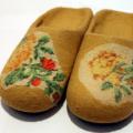 Size 38 yellow roses - Shoes & slippers - felting