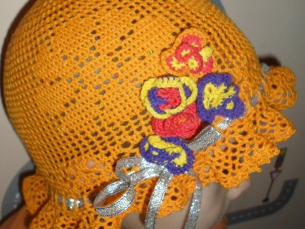 Orange flower summer hat  - Hats 