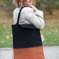 Felted merino wool by hand in black and brown color scheme. - Handbags & wallets - felting