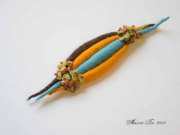 Yellow turquoise brooch - Brooches