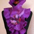 Purple flowers scarf ,, ,, - Scarves & shawls - felting