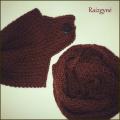 Hat and snood (brown) - Hats - knitwork