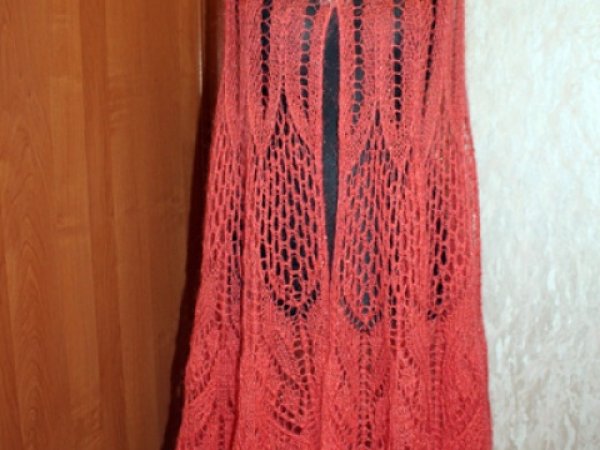 Long peach silk and mohair scarf - Wraps & cloaks