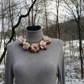 Wool ornament - of apple blossoms - Necklaces - felting