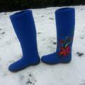 Felts in the blue bags - Shoes & slippers - felting