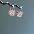 Swarovski crystal button - Earrings - beadwork