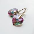 Swarovski Vitrail light heart - Earrings - beadwork