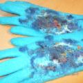 Turquoise play - Gloves & mittens - felting