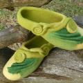 Green felted slippers female " Present " - Shoes & slippers - felting