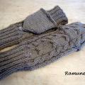 Gray wrist warmers - Gloves - Wristlets - knitwork