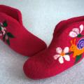 Bright pink - Shoes & slippers - felting