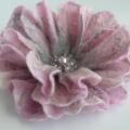 Sage flower pilakis with pink accents. - Flowers - felting