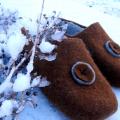 Chocolate - Shoes & slippers - felting