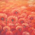 Marigolds 75x25 - Oil painting - drawing