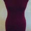 burgundy dress without sleeves - Dresses - knitwork