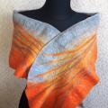 orange - Scarves & shawls - felting
