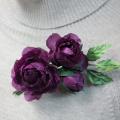 Silk flowers dessert roses - Brooches - making