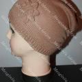 Extended light brown hat - Hats - knitwork