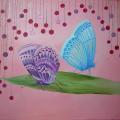 Butterflies II 30x35 - Oil painting - drawing