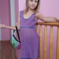 Purple crocheted dress - Dresses - needlework