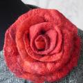 Brooch "Rose" - Flowers - felting