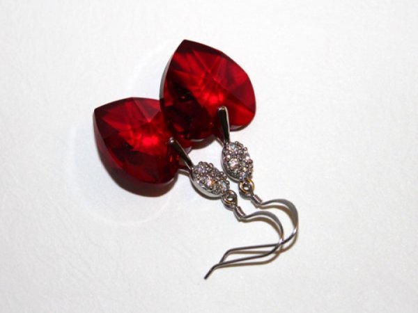 Earrings with Swarovski hearts 2