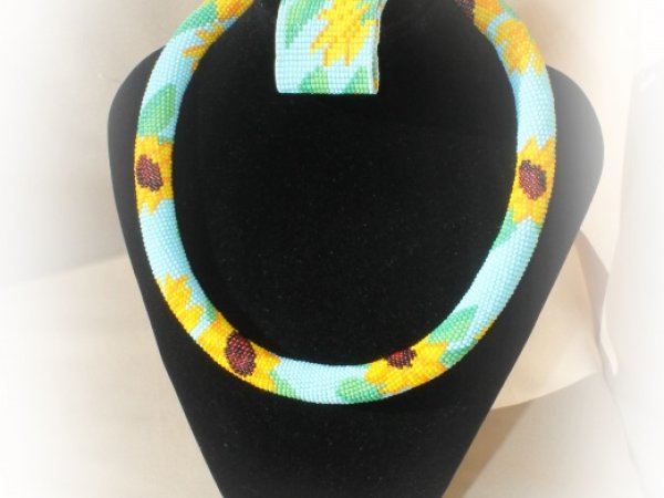 " sunflower " necklace (tow) handiwork 2