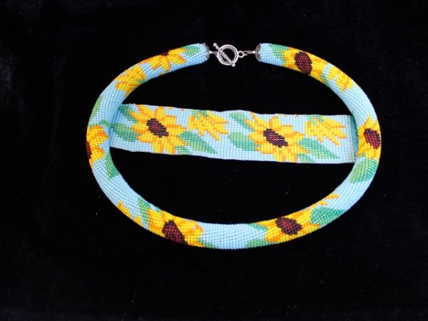 " sunflower " necklace (tow) handiwork 3