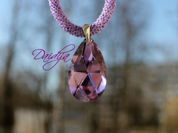 Violetinis vėrinys (žgutas) rankų darbas 2