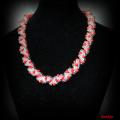 Red necklace (tow) handiwork - Biser - beadwork
