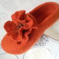 Orange - Shoes & slippers - felting