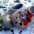 Ladybugs flight - Shoes & slippers - felting