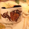 Bracelet with amber GB-095 - Leather articles - making