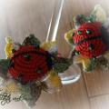 Ladybugs - attaching elastic hair. - Lace - needlework