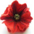Flower-brooch " Poppy " - Flowers - felting