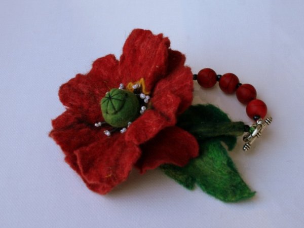 Felt bracelet ,, ,, Spring flowers chords 3