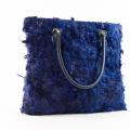 By manual blue ringlets - Handbags & wallets - felting