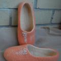 Orange - Shoes & slippers - felting