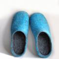 Felt slippers Blue - Shoes & slippers - felting
